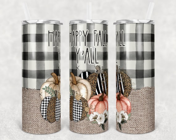 Download 20 Oz Skinny Tumbler Sublimation Fall Y All Burlap And Etsy