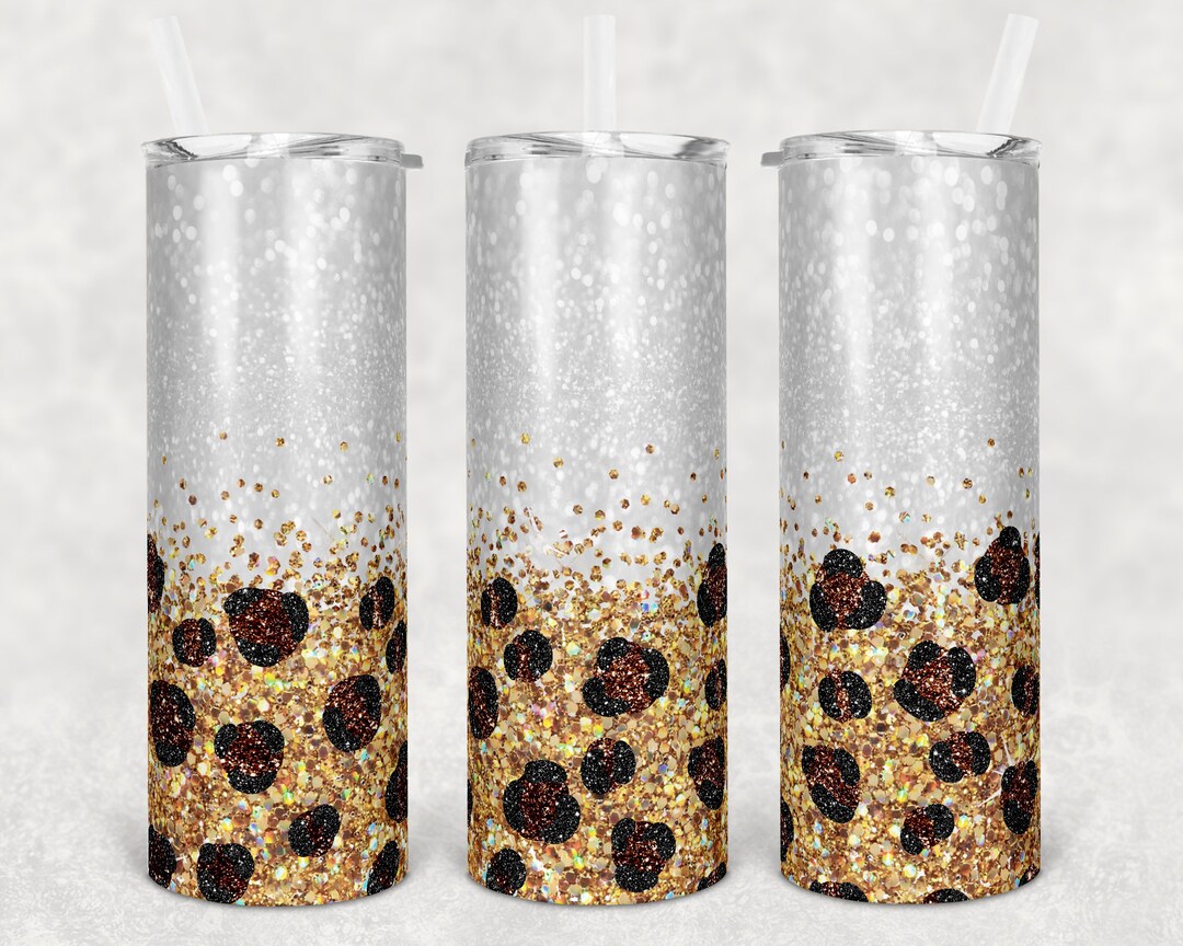 20 Oz Skinny Tumbler Sublimation Design Template White Black Gold ...
