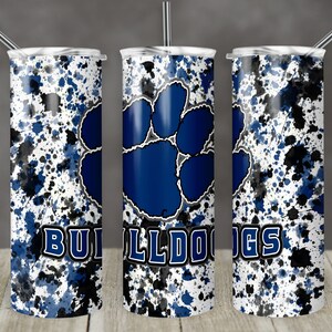 20 oz Skinny Tumbler Sublimation Design Template Navy Blue Black Bulldogs Power Wash Straight Design Digital Download PNG