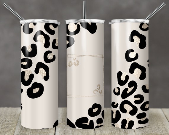 20 oz Skinny Tumbler Leopard Cream Champagne Matte Color and Foil  Sublimation Design Seamless Digital Download PNG Instant DIGITAL ONLY