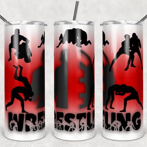 20 oz Skinny Tumbler Monogram Wrestling Image Red Sublimation Design Digital Download PNG Instant DIGITAL ONLY rts tumblers Tamara