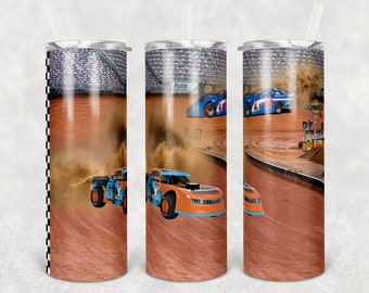 20 oz Skinny Tumbler Sublimation Design Track Dirt Racing Race Car Tumbler Digital Download PNG Instant DIGITAL UNIQUEMENT