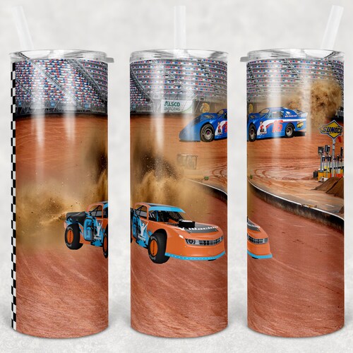 Shell Racing Tumbler 20 Oz Skinny Tumbler Sublimation Design Track Dirt Racing Race - Etsy