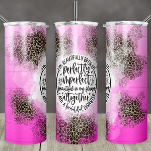 20 oz Skinny Tumbler Leopard Splash Wood Inspirational Beautifully Broken Perfectly Imperfect Sublimation Design Download PNG DIGITAL ONLY