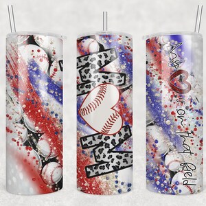 20 oz Skinny Tumbler Baseball Mom Glitter Heart on Field Milky way Sublimation Design Template Design Digital Download PNG Instant DIGITAL