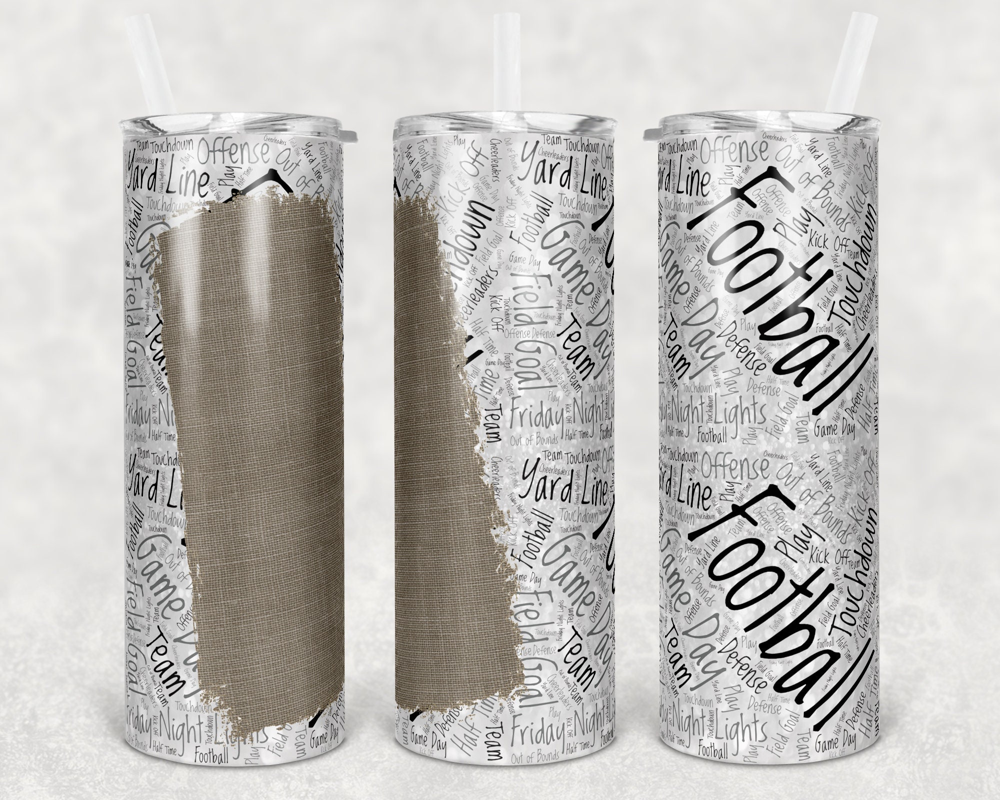 Oz Skinny Tumbler Football Blank Name Plate Sublimation Etsy