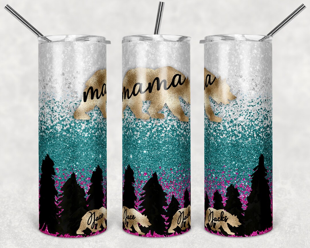 20 Oz Skinny Tumbler Sublimation Design Template Mama Bear Custom Jacks ...