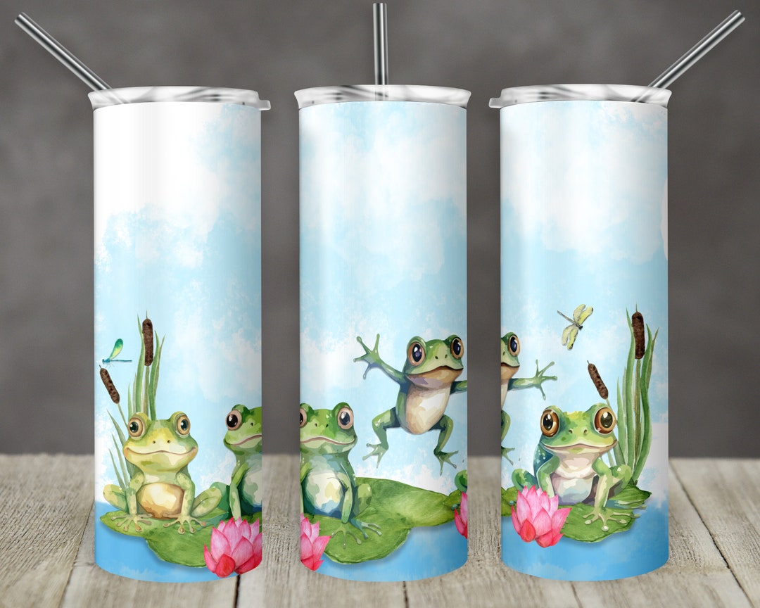 20 Oz Skinny Tumbler Frog Pond Frogs Sublimation Design Digital ...