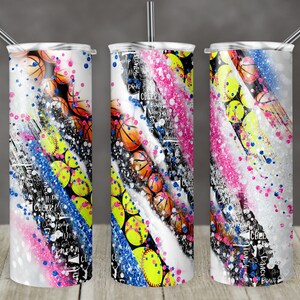 20 oz Skinny Tumbler Sublimation Template Milky Way Glitter Sports Cheer Basketball Softball Design Digital Download PNG tumblers Tamara