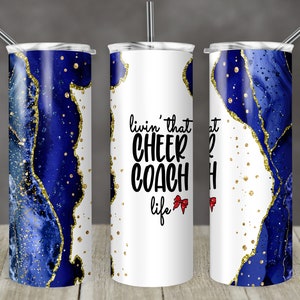 20 oz Skinny Tumbler Cheer Coach Glitter Agaat Royal Gold Sublimation Design Digital Download PNG Instant DIGITAL ALLEEN rts tumblers Tamara