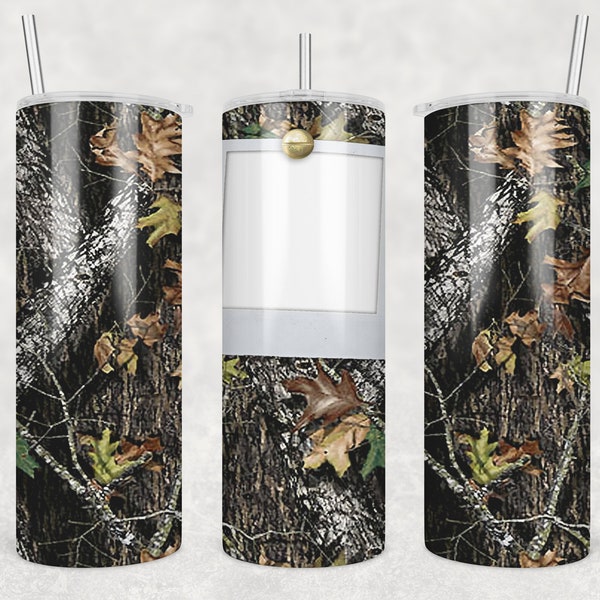 20 oz Skinny Tumbler Frame Camo Picture Real Tree Picture Spot Sublimation Design Digital Download PNG Instant DIGITAL ONLY tumblers Tamara