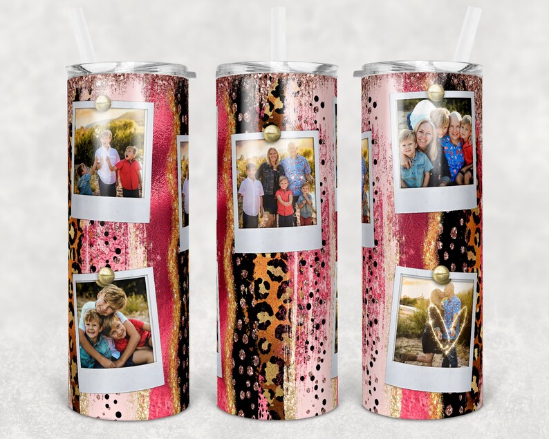 Download 20 oz Skinny Tumbler Picture Frame Pink Glitter Brush ...