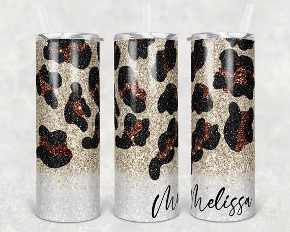 20 oz Skinny Tumbler Leopard Cream Champagne Matte Color and Foil  Sublimation Design Seamless Digital Download PNG Instant DIGITAL ONLY