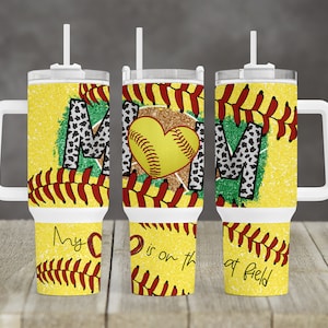 Softball Mom of Both design 40 oz 2 piece Tumbler Sublimation Template Digital Download PNG Sports glitter Softball