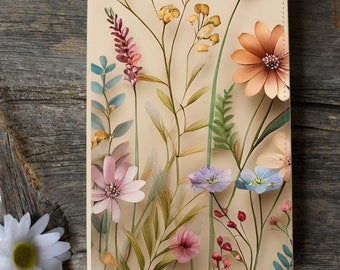 Journal Sublimation Design Template 3D Floral Flower Pretty Flower Journal Digital Download PNG DIGITAL wildflowers