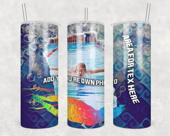 20 Oz Skinny Tumbler Swimming Pool Competitive Swimmer Summer - Etsy