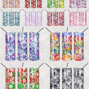 HUGE BUNDLE 12 Color Patter Tiedye Tie Dye 20 oz Skinny Tumbler Sublimation Design Template Design Straight Digital Download PNG