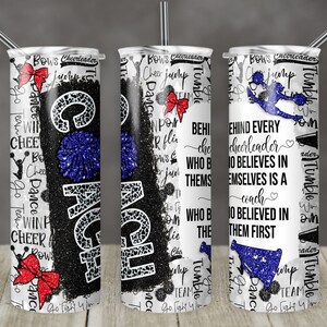20 oz Skinny Tumbler Cheer Coach Glitter Leopard Blue Red Sublimation Design with quote Digital Download PNG Instant DIGITAL ONLY tumblers