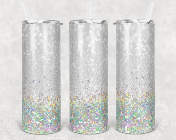 20 Oz Skinny Tumbler Sublimation Design Template Gold Glitter Swirl ...