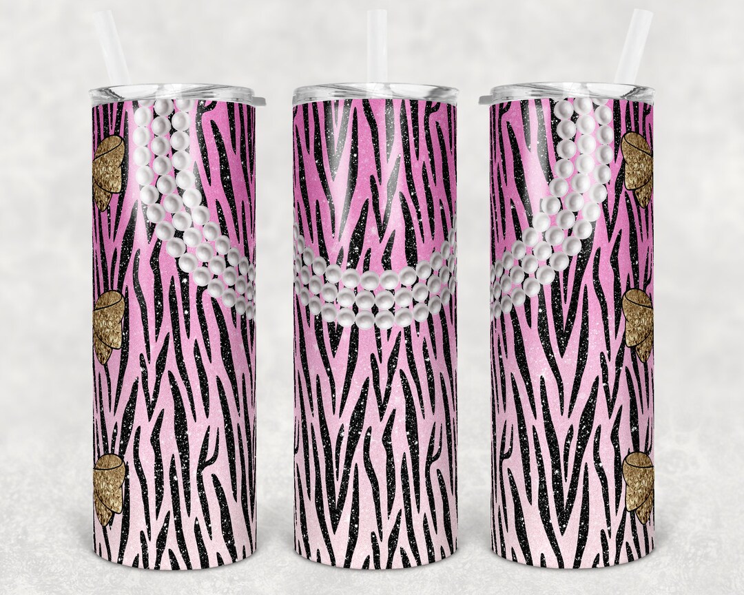 20 Oz Skinny Tumbler Sublimation Design Template Glitter Ombre Pink ...
