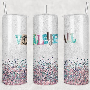 20 oz Skinny Tumbler Glitter Girls Volleyball Sublimation Design  Digital Download PNG Instant DIGITAL ONLY rts tumblers Tamara