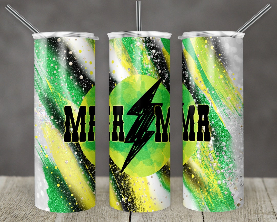 20 Oz Skinny Tumbler Sublimation Milky Way Lime Yellow Black Mama Rock ...