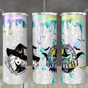 20 oz Skinny Becher Sublimation Design Glitter Good Witch Club Design digitaler Download PNG Instant DIGITAL ONLY Hexen hübsche Hexe