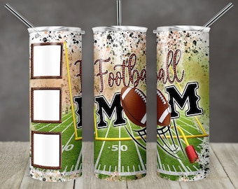 Football Mom Tumbler Personalize Players Names With Ball Sublimation Template Design Digital Download PNG Instant DIGITAL ONLY photos