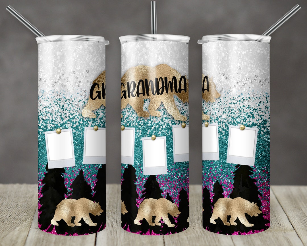 20 Oz Skinny Tumbler Sublimation Design Template Grandma Bear 3 Little ...