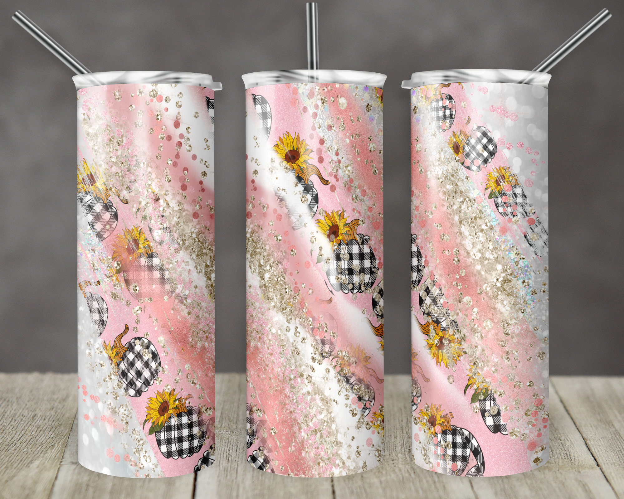 20 Oz Skinny Tumbler Sublimation Design Template Glitter Milky Way Pink ...