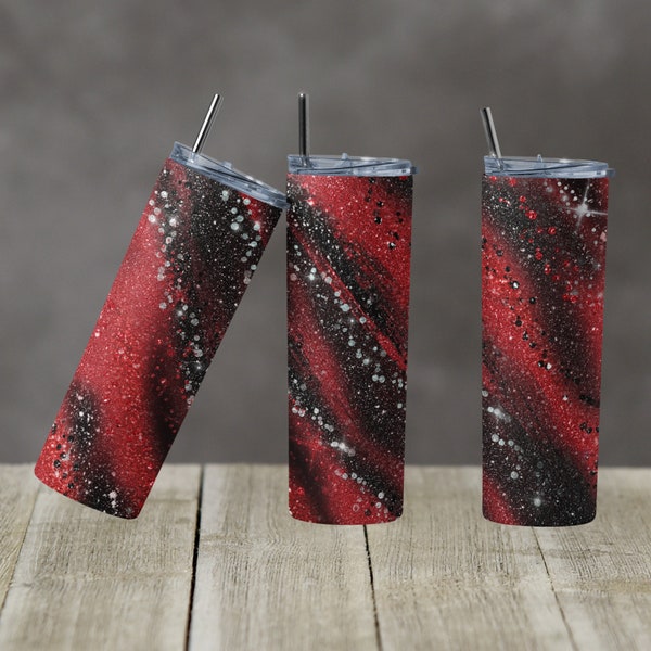 20 oz Skinny Tumbler Sublimation Template Agate Milky Way Red Black Straight Design Digital Download PNG tumblers Tamara