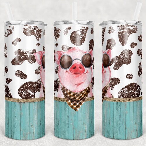 20 Oz Skinny Tumbler Cow Print Cute Cow Sublimation Design - Etsy