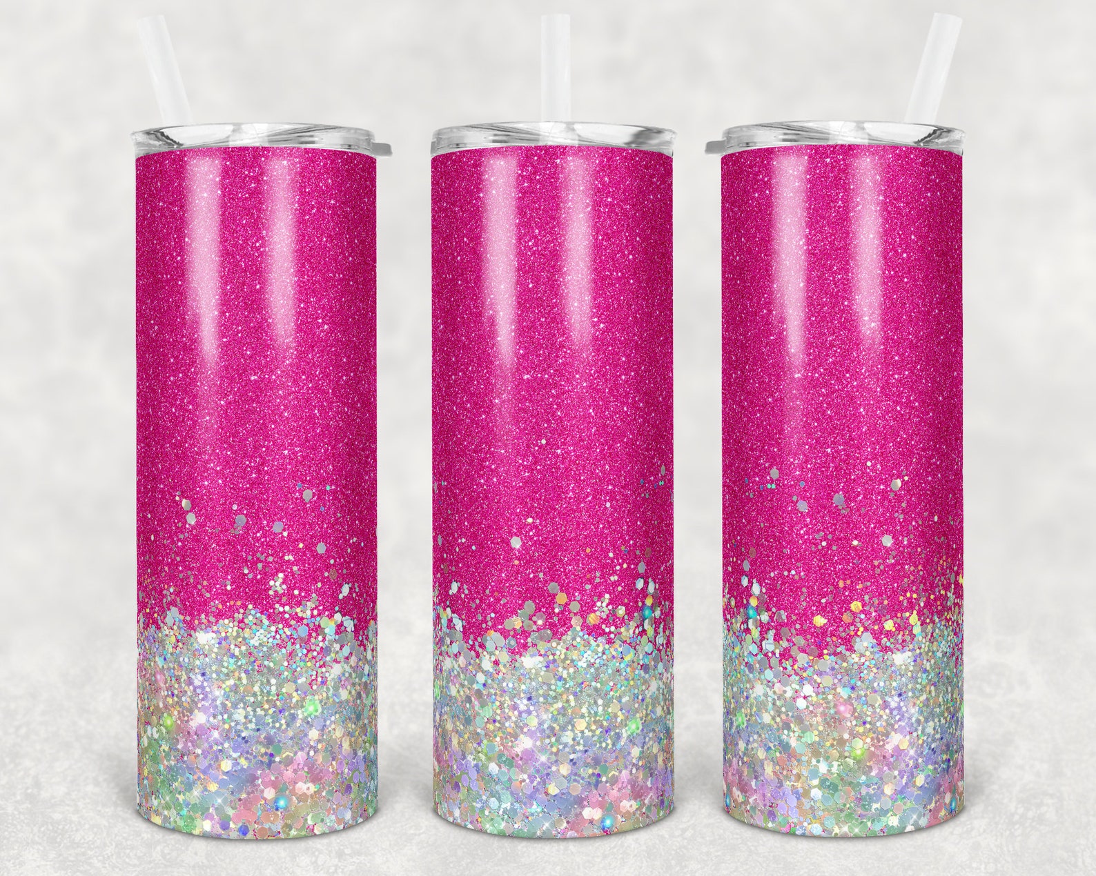 20 Oz Skinny Tumbler Sublimation Design Template Glitter Nurse Hot Pink ...