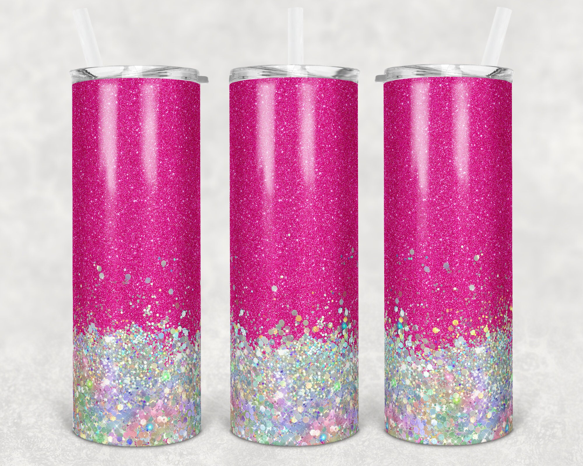 20 Oz Skinny Tumbler Sublimation Design Template Glitter Nurse Hot Pink ...
