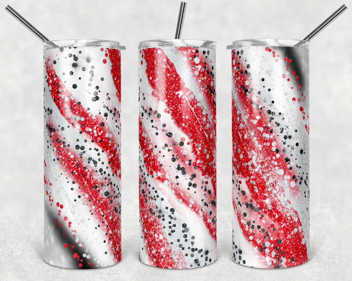 20 Oz Skinny Tumbler Sublimation Template Agate Milky Way Red Black ...