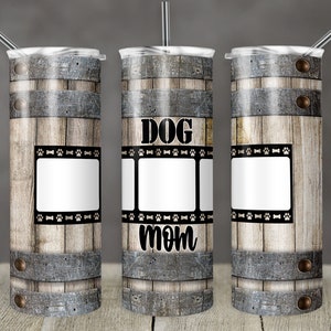 20 oz Skinny Tumbler Dog Picture Frame Tumbler 3 photo strip Wood Barrel Sublimation Design PNG Instant DIGITAL ONLY rts tumblers Tamara