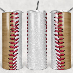 20 oz Skinny Tumbler Baseball Glitter Laces Glitter Personalize Sublimation Design Template Design Digital Download PNG Instant DIGITAL ONLY
