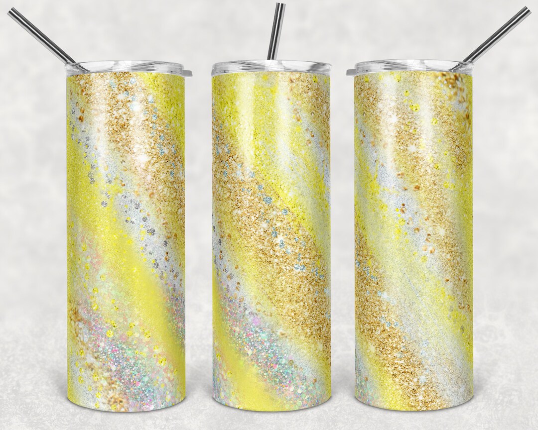 20 Oz Skinny Tumbler Sublimation Template Agate Milky Way Glitter Gold ...