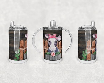 Straight Sippy Cup Sublimation Girl Cow Cute Farm Design  Design Digital Download PNG Inst DIGITAL Only rts tumblers Tamara