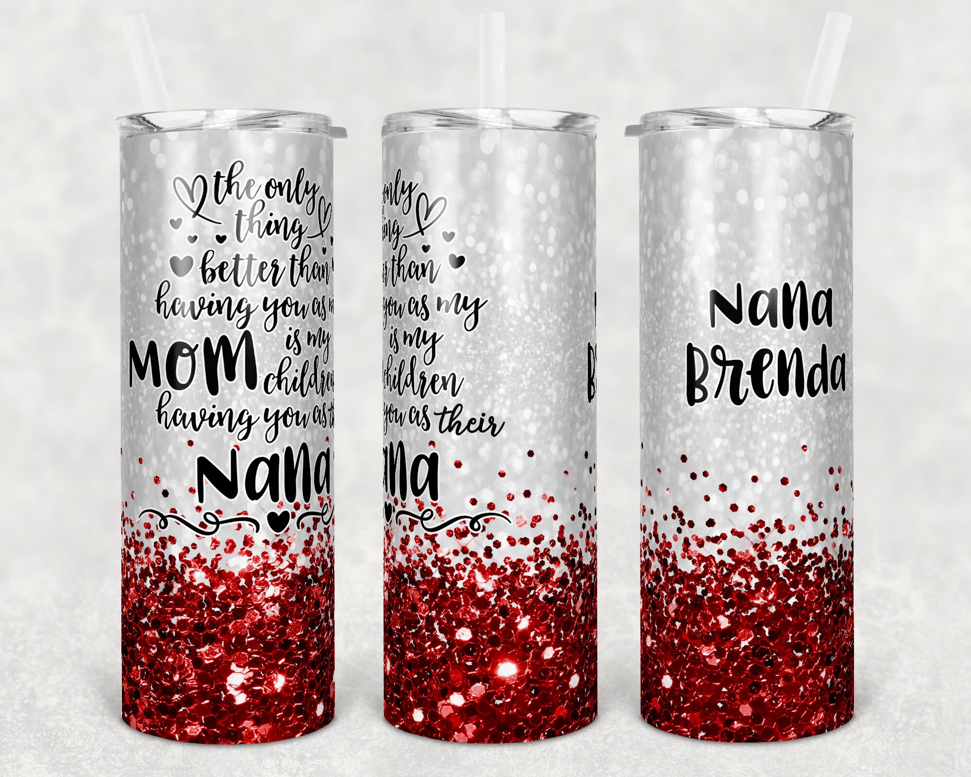 20 Oz Skinny Tumbler Sublimation Design Glitter Red Only Thing Better ...