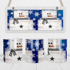 Sublimation Coffee Mug Hot Cocoa Christmas Hot Chocolate Mug Farmhouse Snowman Sublimation Design Digital Download PNG DIGITAL ONLY