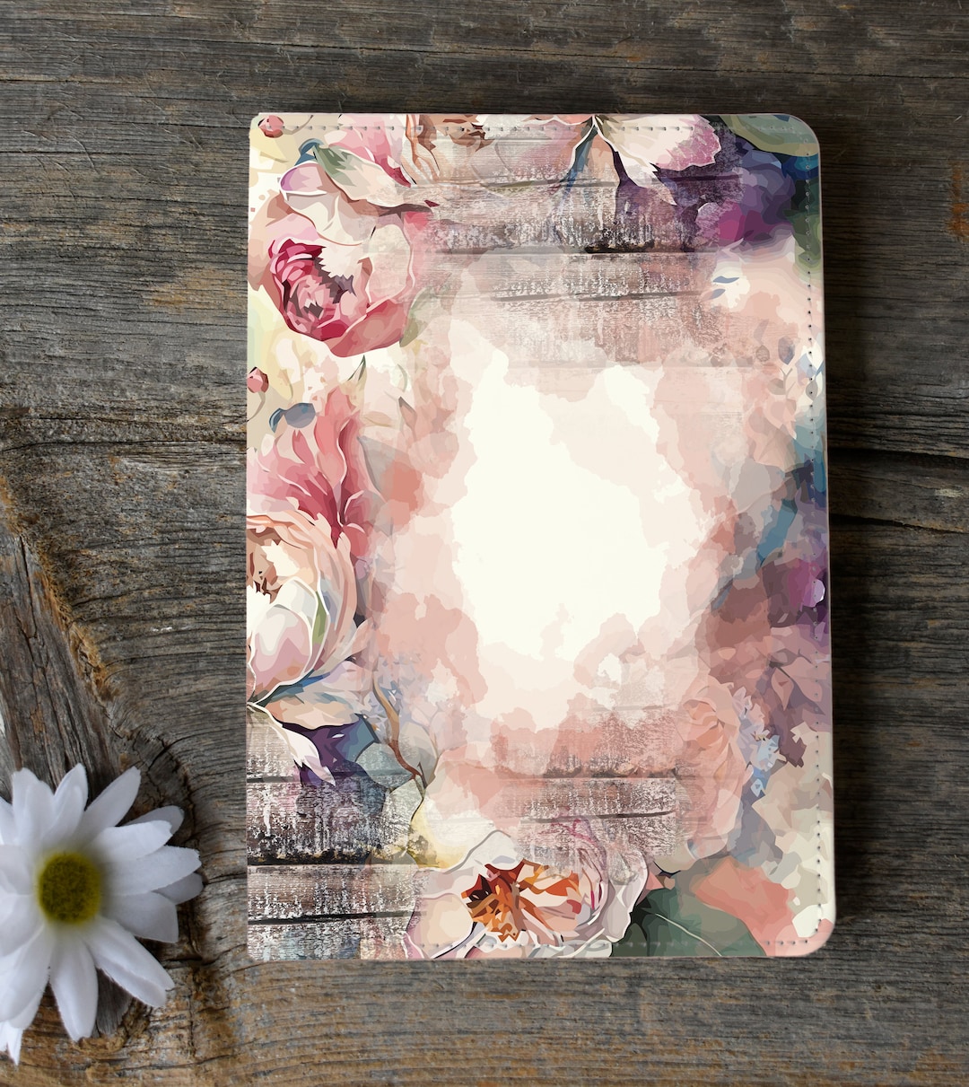 Sublimated Journal Journal Sublimation Design Template Floral Wood Splash With Colored ...