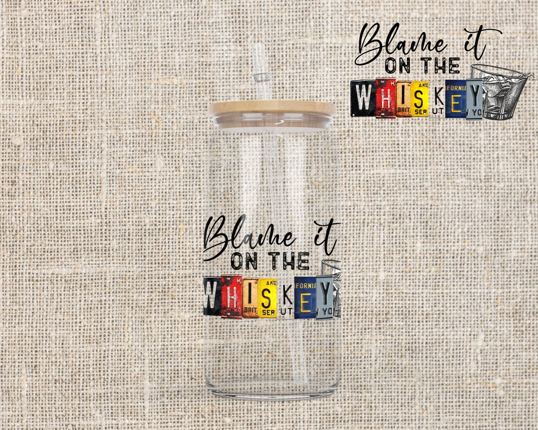16 Oz Libbey Glass Can Tumbler Sublimation Design License Plate Blame ...