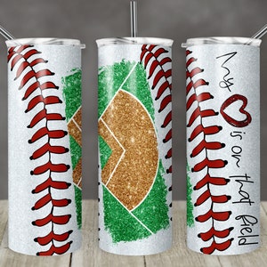 20 oz Skinny Tumbler Baseball Blank Field Laces glitter Sublimation Design Template Design Digital Download PNG Instant DIGITAL ONLY