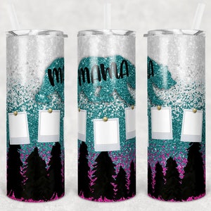 20 oz Skinny Tumbler Sublimation Design Template Mama Bear Add your own Bears Glitter Digital Download PNG Instant DIGITAL ONLY Mothers Day