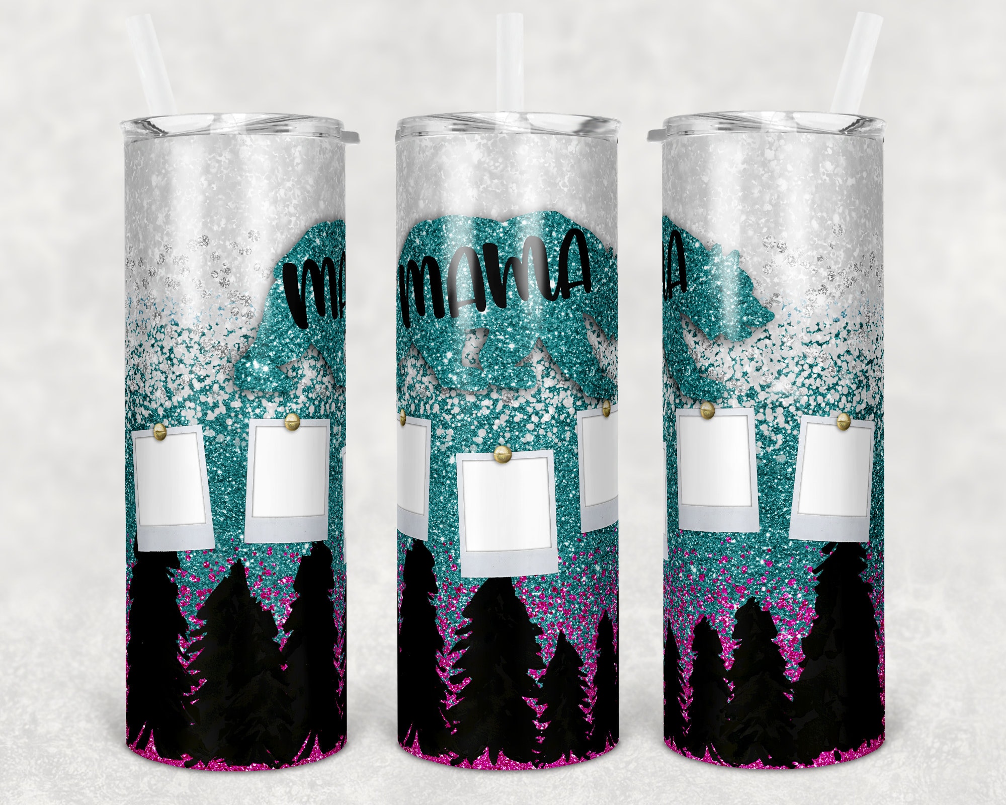 20 Oz Skinny Tumbler Sublimation Design Template Mama Bear Add Your Own ...