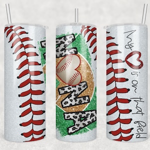 20 oz Skinny Tumbler Baseball Nona Glitter Heart on Field Laces Sublimation Design Template Design Digital Download PNG Instant DIGITAL
