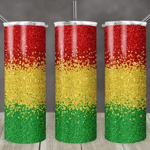 20 oz Skinny Tumbler Sublimation Template Red Gold Green Ombre Glitter Straight Design Digital Download PNG tumblers Tamara