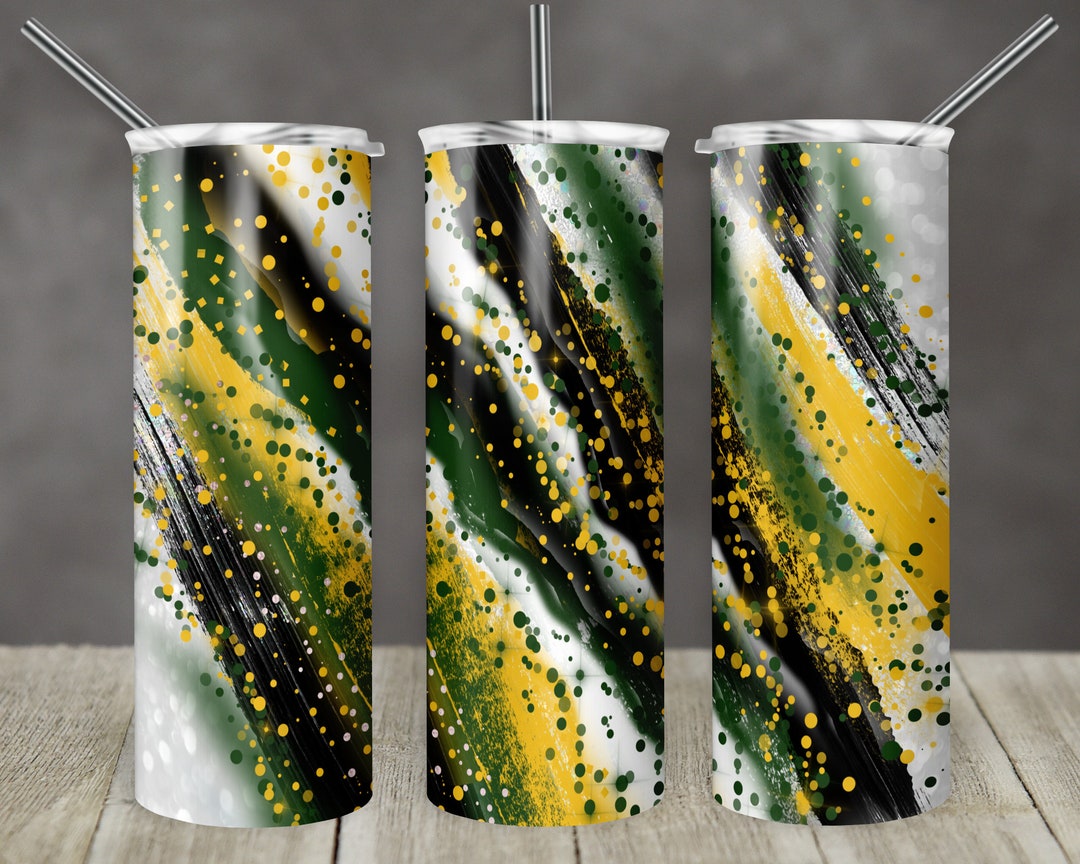 20 Oz Skinny Tumbler Sublimation Template Agate Milky Way Green Gold ...