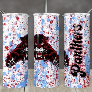 20 oz Skinny Tumbler Sublimation Design Template Panthers Power Wash Add Name Straight Design Digital Download PNG